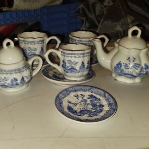 Blue and White Porcelain Tea Set